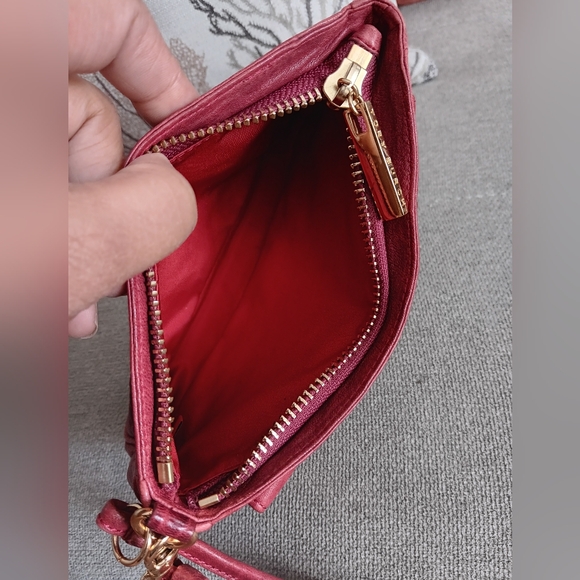 Tory Burch Red Clutch with Gold Accents - Picture 6 of 8